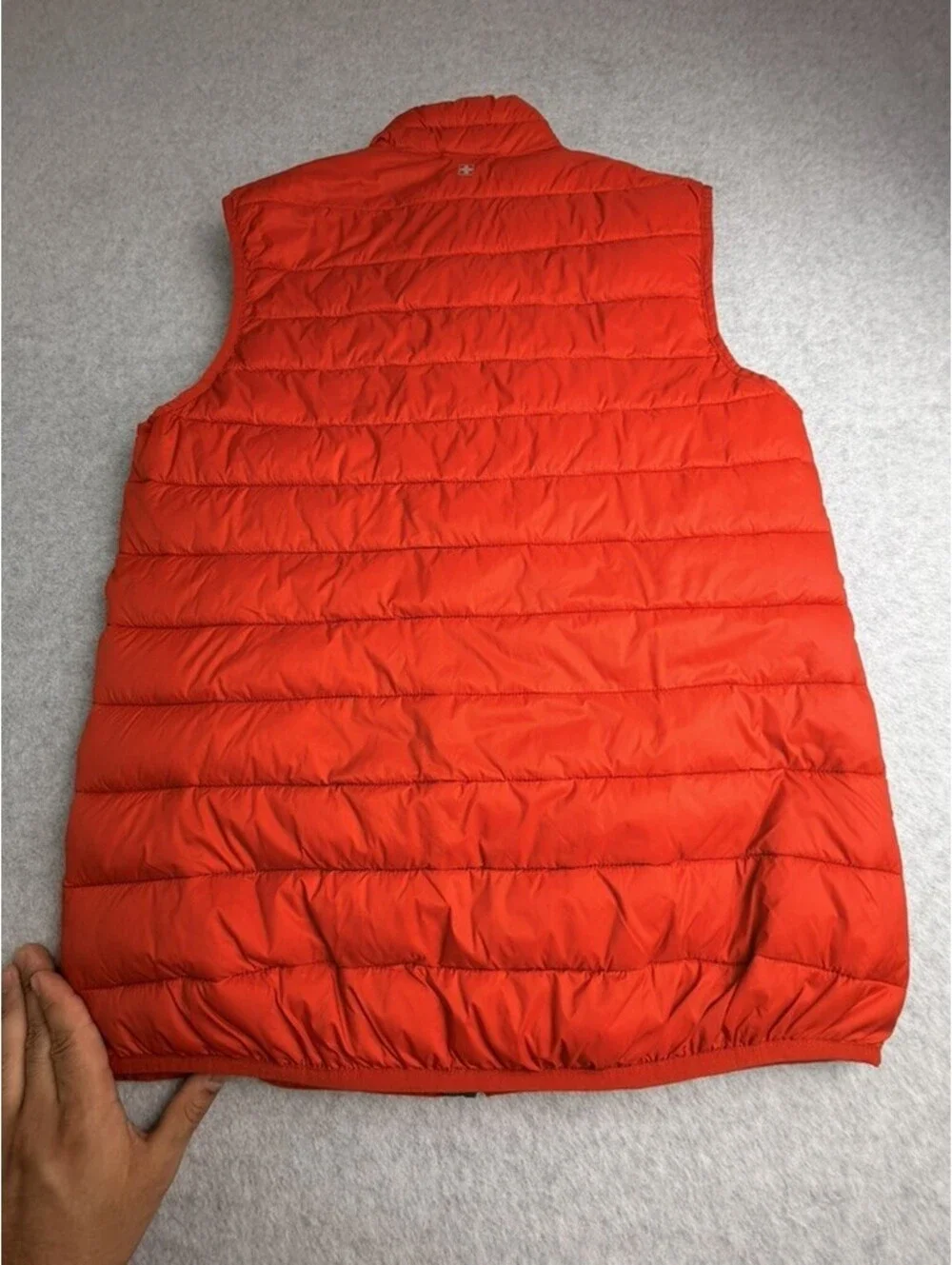 SWISSTECH Mens Puffer Vest M 38-40 Orange Full Zip Insulated Nylon Polyester